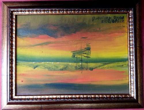 FRAMED MIKE TALJAARD ORIGINAL OIL PAINTING (TABLE MOUNTAIN 1820)