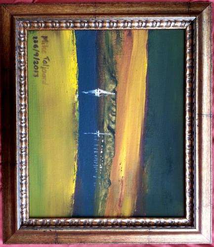 FRAMED MIKE TALJAARD ORIGINAL OIL PAINTING (TABLE MOUNTAIN 1820)
