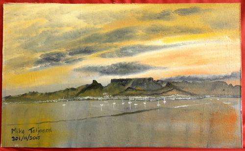 MIKE TALJAARD ORIGINAL OIL PAINTING (TABLE MOUNTAIN) UNFRAMED