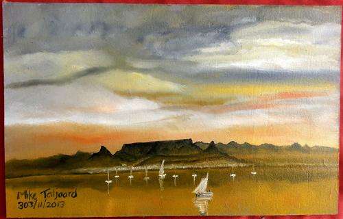 MIKE TALJAARD ORIGINAL OIL PAINTING (TABLE MOUNTAIN) UNFRAMED