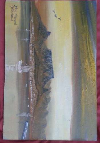 Painting taken in stages, MIKE TALJAARD ORIGINAL OIL PAINTING (TABLE MOUNTAIN) UNFRAMED