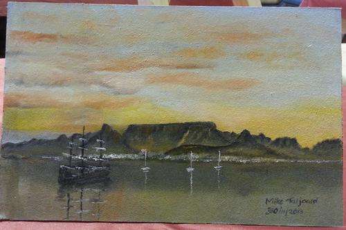 MIKE TALJAARD ORIGINAL OIL PAINTING (TABLE MOUNTAIN)