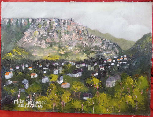 MIKE TALJAARD ORIGINAL OIL PAINTING (TABLE MOUNTAIN FROM SIGNALS HILL)