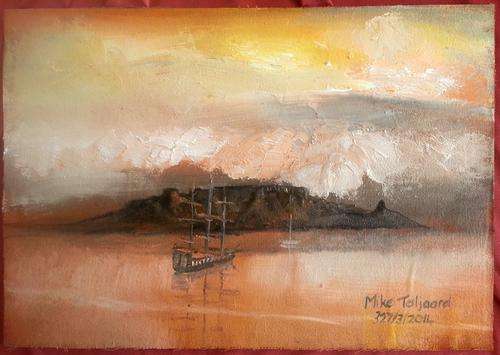 MIKE TALJAARD ORIGINAL OIL PAINTING (TABLE MOUNTAIN)