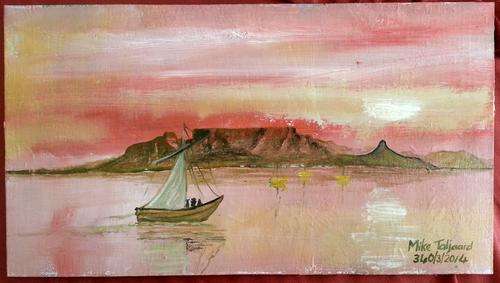 MIKE TALJAARD ORIGINAL FRAMED OIL PAINTING (TABLE MOUNTAIN)