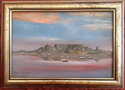 MIKE TALJAARD ORIGINAL FRAMED OIL PAINTING (TABLE MOUNTAIN)