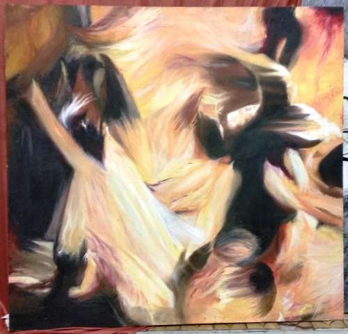 HUGE BLOCKED MIXED MEDIA (ABSTRACT ART) INCREDIBLE !!!