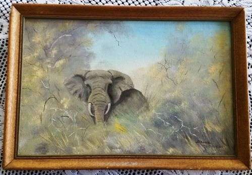 AMAZING OIL ON CANVAS BOARD PAINTING (WILDLIFE) BY DIEUWIE HOLTHUYSEN VALUED R25000 STUNNING !!!