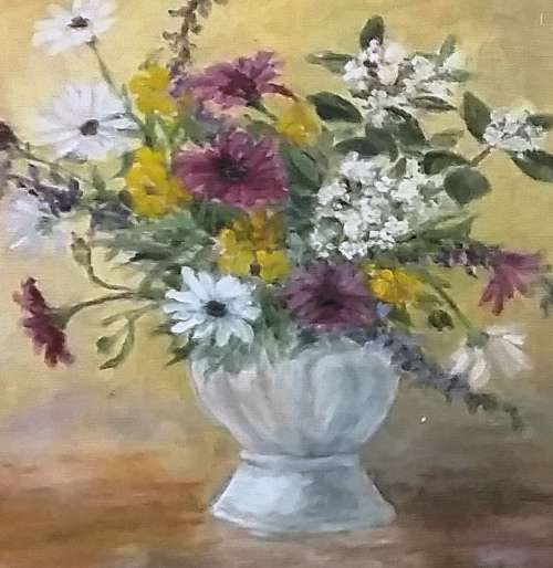 AMAZING FRAMED ORIGINAL OIL ON BOARD CANVAS PAINTING (STILL LIFE) BY JOAN KING MARKET PRICE R3000