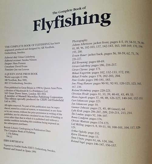 THE COMPLETE BOOK OF FLYFISHING edited by Goran Cederberg