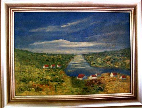 Oil on Canvas, HOLIDAY COTTAGES, SOUTH AFRICA by Mike Taljaard
