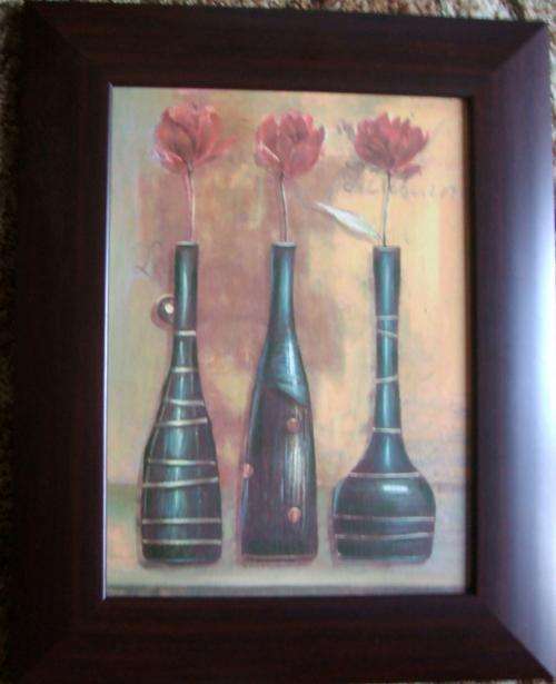 FRAMED OLIOGRAPH OF VASES