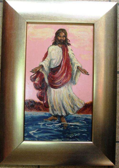 R1 START!!, OIL PAINTING, JESUS WALKING ON THE WATER BY ARTIST: COLINA