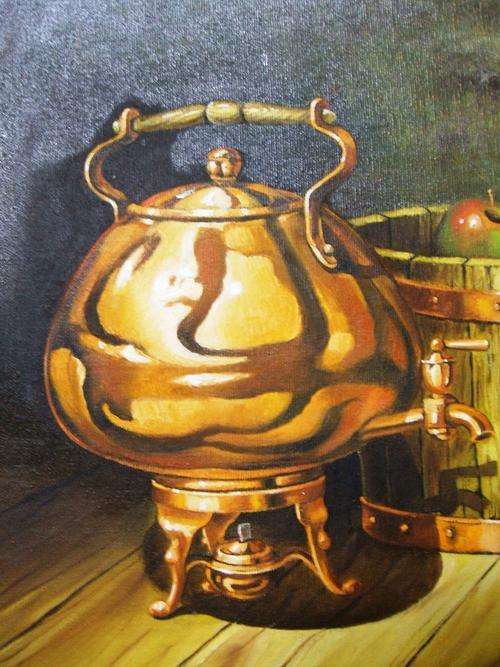still life oil painting mike taljaard glass bowl apples fruit