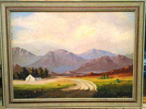 FRAMED ORIGINAL ACRYLIC ON BOARD (LANDSCAPE) SIGNED BY ARTIST SEAN DE HAAN