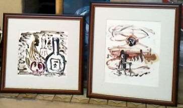 TWO ORIGINAL FRAMED FRANS KLAERHOUT UNFINISHED WORKS "OLD MAN AT SUNSET" AND STILL LIFE