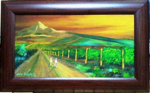 MIKE TALJAARD ORIGINAL FRAMED OIL PAINTING ON BOARD CANVAS (VINEYARD, PAARL)