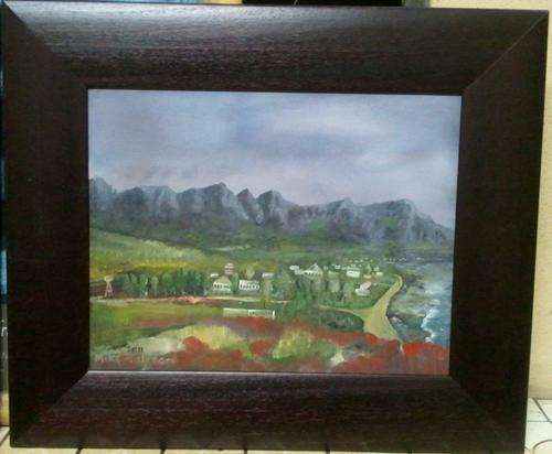 Free Postage, MIKE TALJAARD ORIGINAL OIL PAINTING, BOARD CANVAS (CAMPS BAY 1890 )