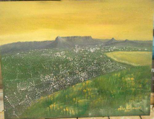 MIKE TALJAARD ORIGINAL OIL PAINTING ON BOARD CANVAS (TABLE MOUNTAIN AND CAPE PENINSULA )