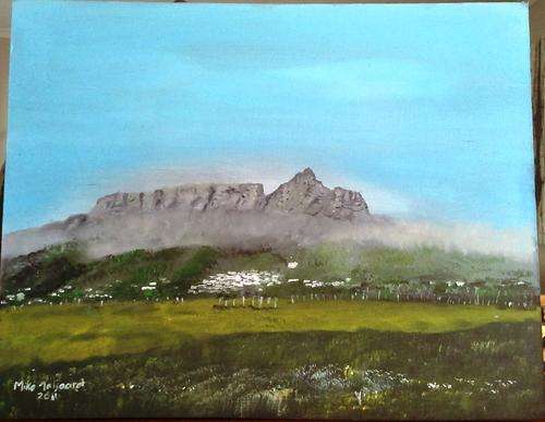 MIKE TALJAARD ORIGINAL OIL PAINTING ON BOARD CANVAS (RONDEBOSCH COMMON, BACK OF TABLE MOUNTAIN)