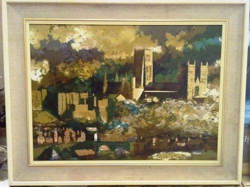 FRAMED LIMITED EDITION 51 OF 70 DURHAM CATHEDRAL BY NORMAN WADE PAINTED 1968