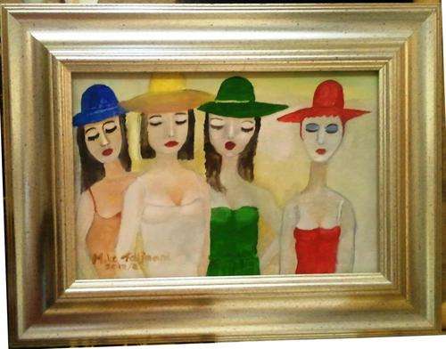 FRAMED MIKE TALJAARD ORIGINAL OIL PAINTING ON BOARD CANVAS (AT THE WEDDING)