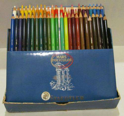 Vintage Boxed Set Of 48 Staedtler Mars Polycolor Pencil Crayons