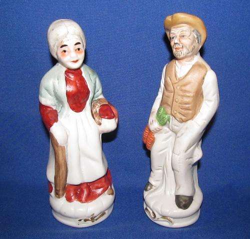 Old Couple Bisque Figurines