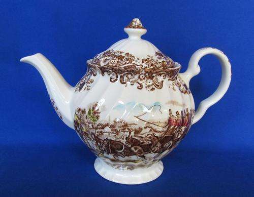 Johnson Bros. Brown Multi Colour "Coaching Scenes" Teapot