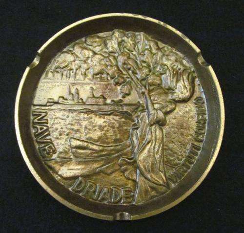 Italian Navy "Nave Driade" Ships Brass Ashtray