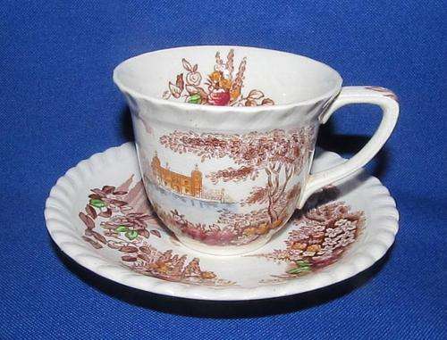 Johnson Bros England "Castle On The Lake" Demitasse Duo