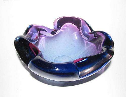 Murano Blue/Purple Glass Bowl/Ashtray