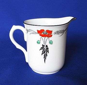 Shelley Art Deco Red "Poppy" Milk Jug/Creamer - Pattern # 11326