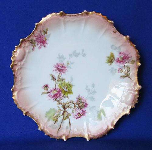 Antique J C Limoges France Display/Rack Plate - Star Coiffe Mark c1900