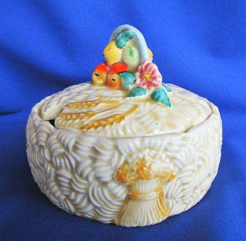 Clarice Cliff Newport Pottery "Celtic Harvest" Art Deco Preserve Dish/Sugar Bowl - 52A