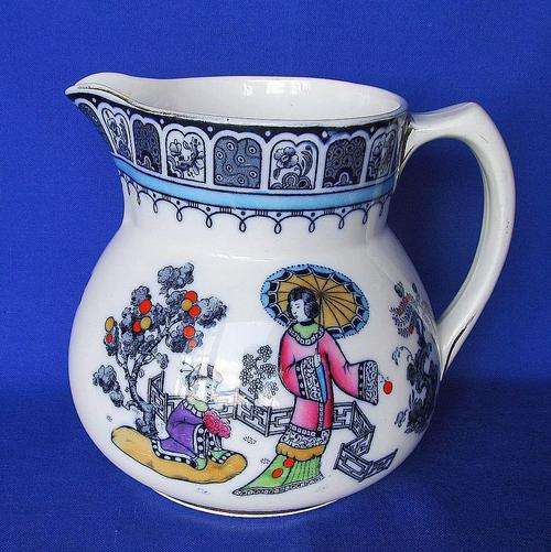 Rare Keeling & Co Art Nouveau Losol Ware "Nanking" Pattern 5454 Jug/Pitcher