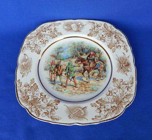 John Maddock & Sons Ltd  Ivory Ware " Robin Hood Meets Friar Tuck" Display Plate