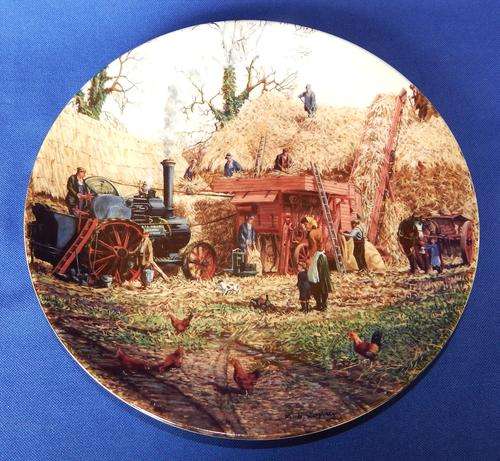 Wedgwood Danbury Mint "The Farm Year" Plate - November - Threshing by Michael Herring