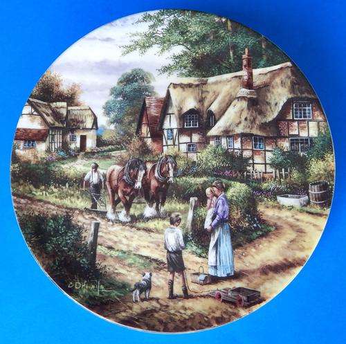 Wedgwood Limited Edition Country Days Display Plate - "Ploughing" By Chris Howells