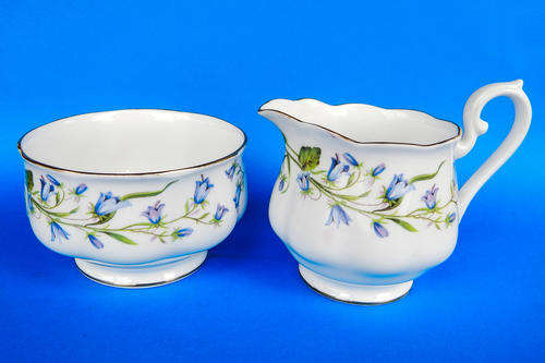 Royal Albert Pattern # 705 "Blue Bells" Milk Jug & Sugar Bowl - Made In England