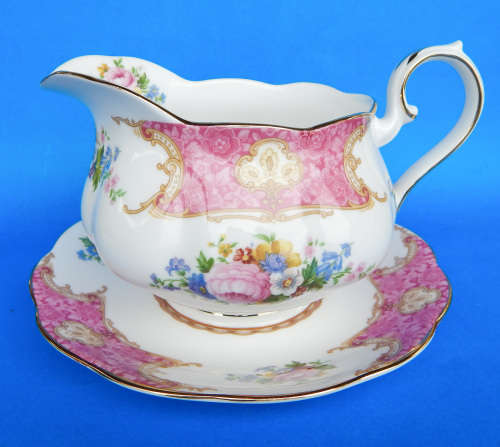 Royal Albert "Lady Carlyle" Gravy/Sauce Boat With Tray - Made In England