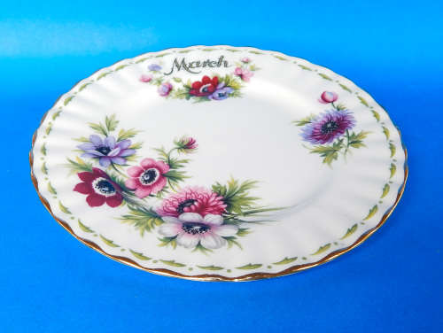 Royal Albert Flower Of The Month Tea/Side Plate - March - Anemones - Made In England