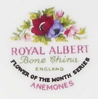 Royal Albert Flower Of The Month Tea/Side Plate - March - Anemones - Made In England