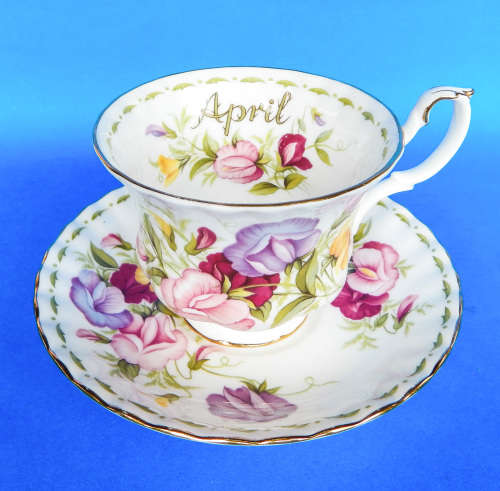 Royal Albert Flower Of The Month Duo - April - Sweet Pea - Made In England