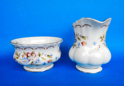 Royal Albert  " Jubilee Rose "  Milk Jug And Sugar Bowl - Made In England