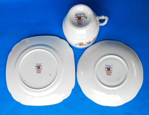 Royal Albert Crown China  " JUNE " Trio -1927-1935 - Made In England