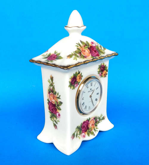 Royal Albert "Old Country Roses" Carriage Clock - Boxed - Made In England