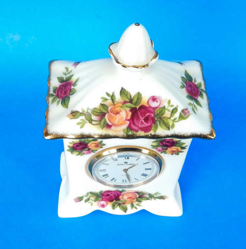 Royal Albert "Old Country Roses" Carriage Clock - Boxed - Made In England