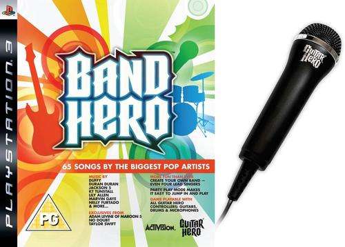 PS3 BAND HERO GAME WITH GUITAR HERO USB MICROPHONE BUNDLE / BID TO WIN