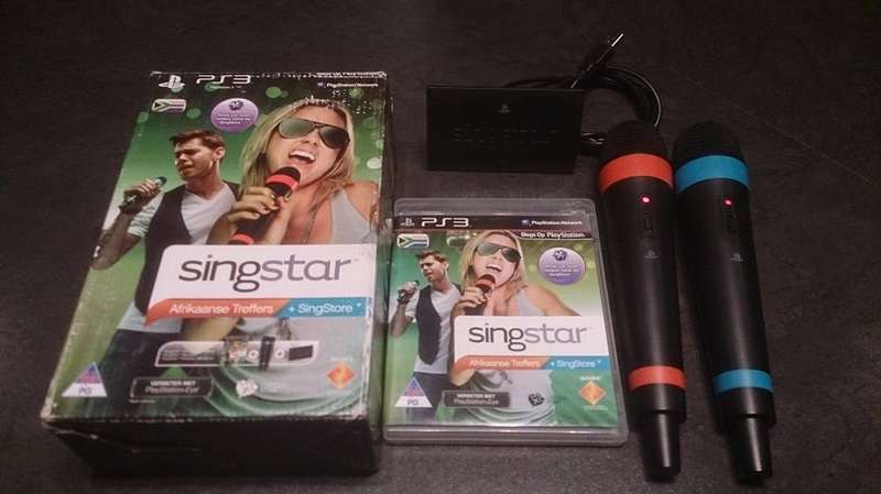 PS3 SINGSTAR AFRIKAANSE TREFFERS WITH WIRELESS MICROPHONES BUNDLE / BOXED / BID TO WIN